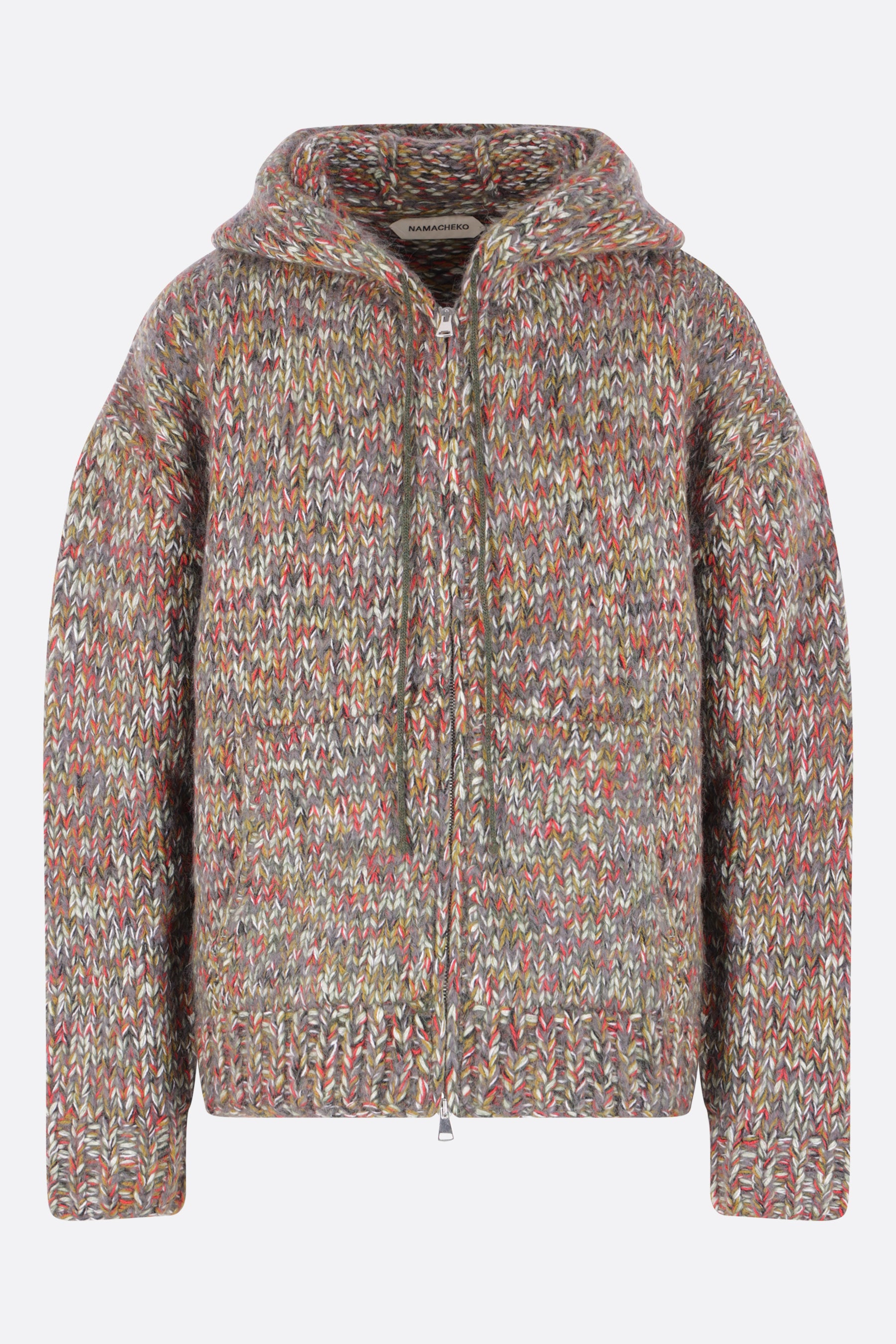 Marius full-zip hooded cardigan in wool blend