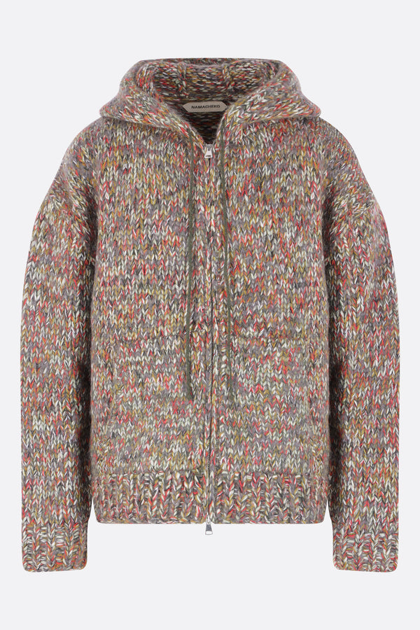 Marius full-zip hooded cardigan in wool blend