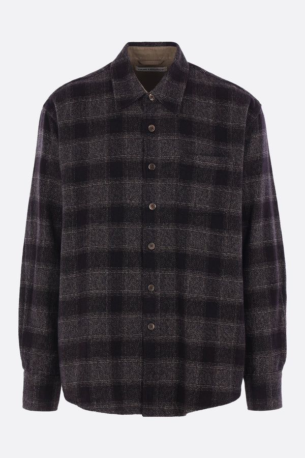 Above oversized shirt in check flannel