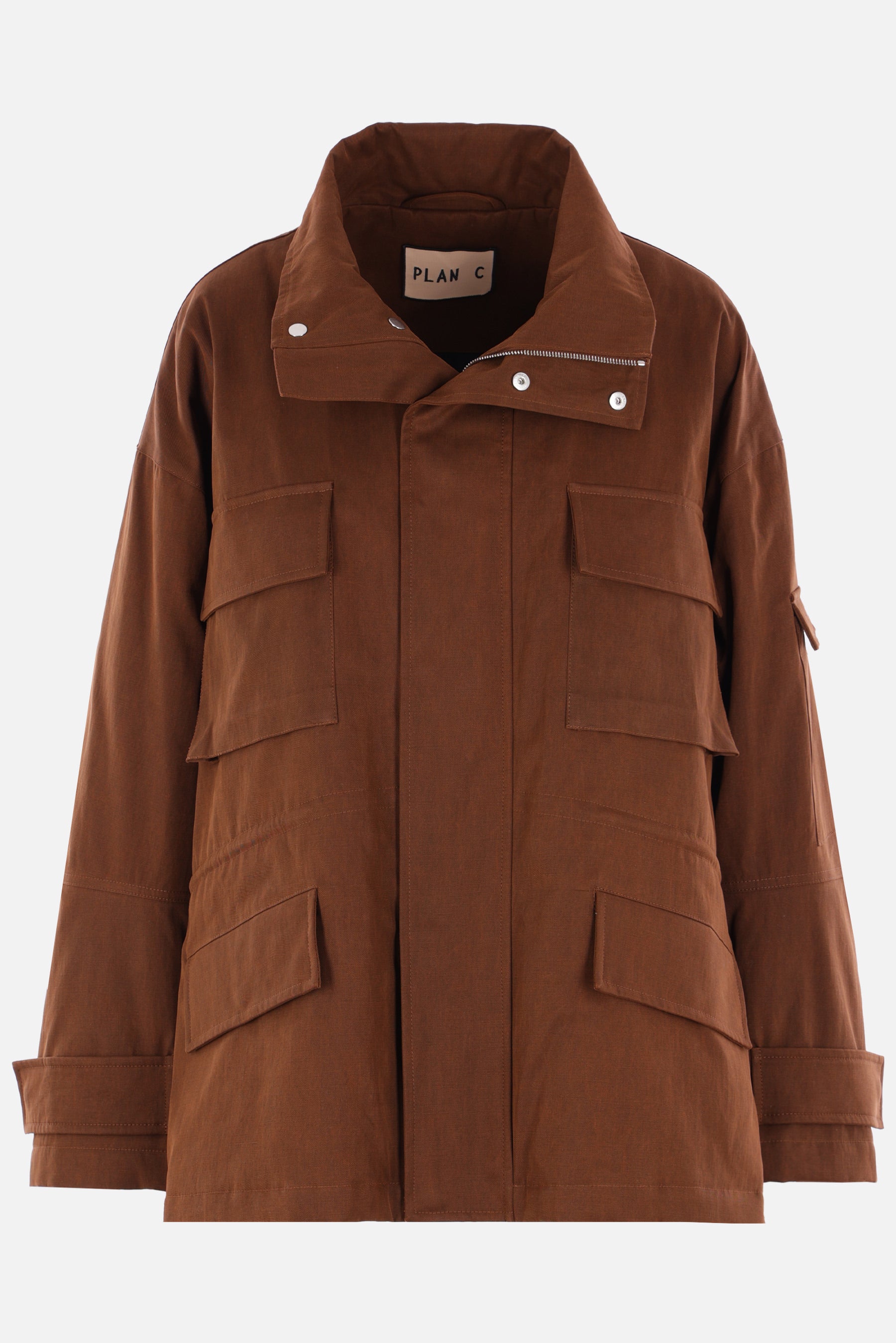 oversized cargo jacket in washed twill