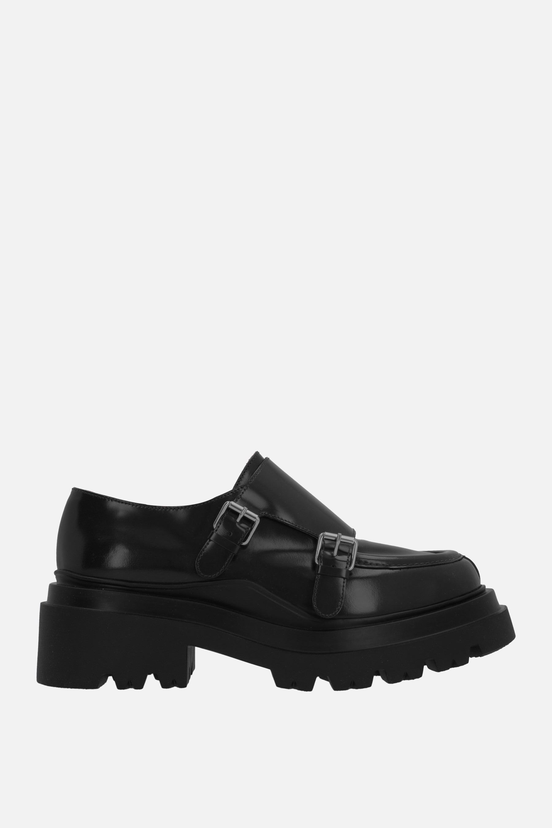 platform loafer in polished leather