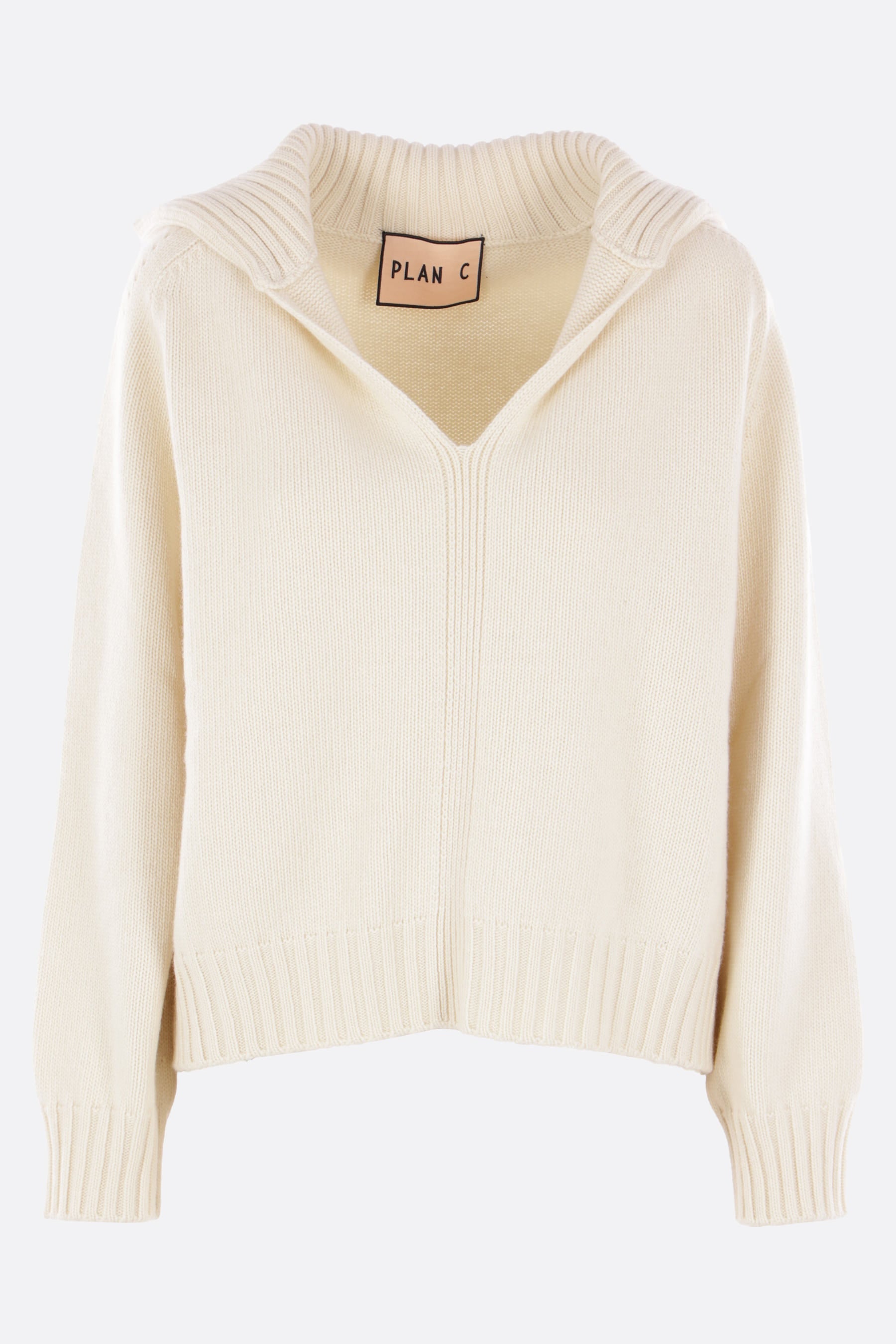 wool and cashmere polo sweater