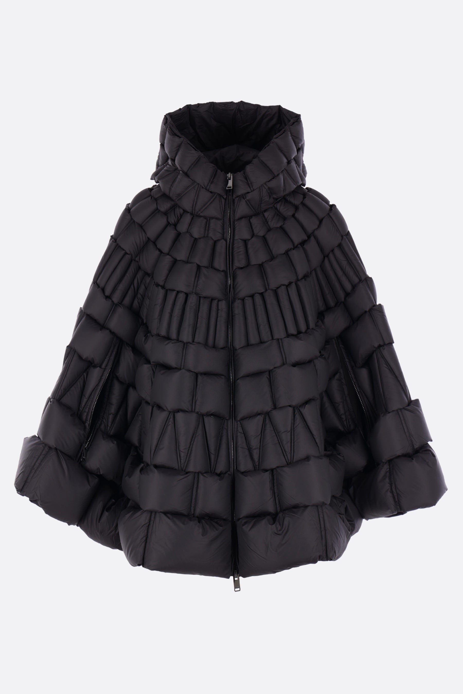 down-filled cape in woven nylon