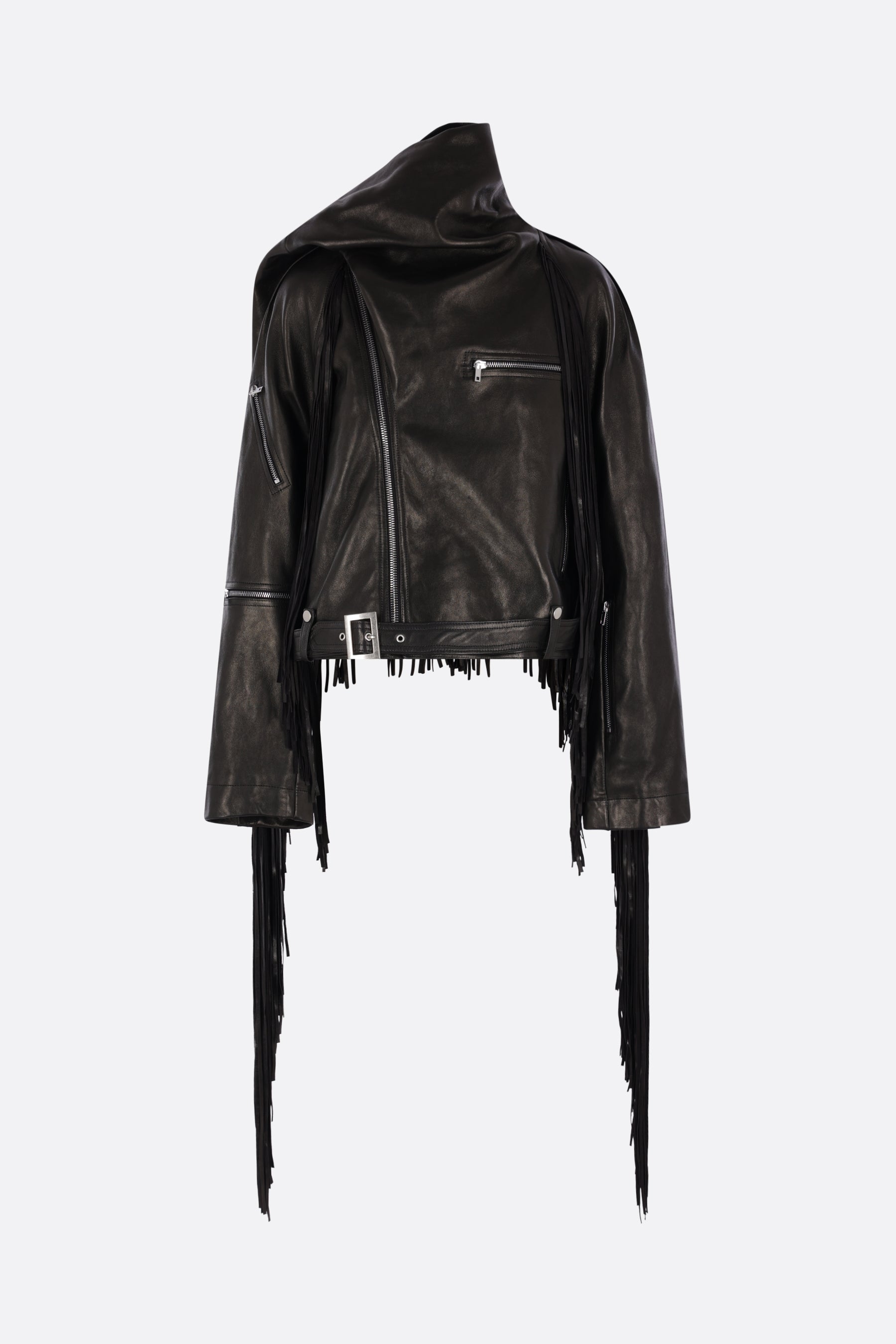 Scarf Flight cropped jacket in leather