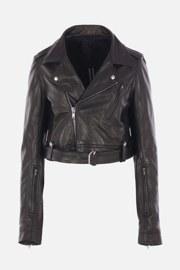 Luke Stooges cropped biker jacket in leather