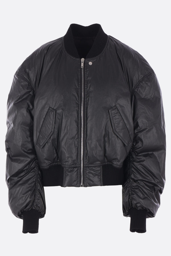 Secchia Flight oversized down jacket in coated cotton