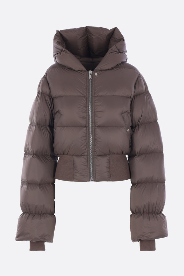 hooded down jacket in nylon