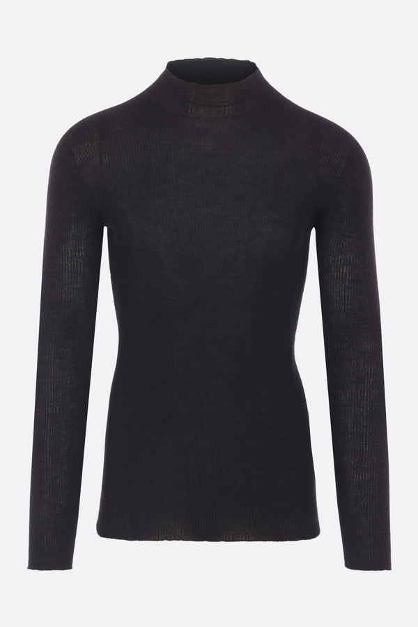 lupetto sweater in rib wool