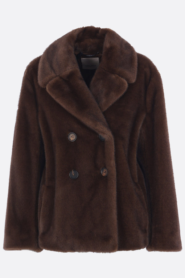 Laura double-breasted peacoat in faux fur