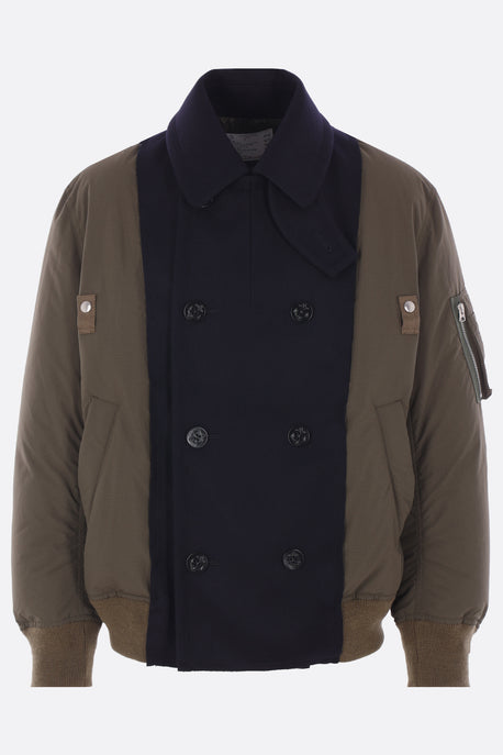 piumino destrutturato in lana e nylon