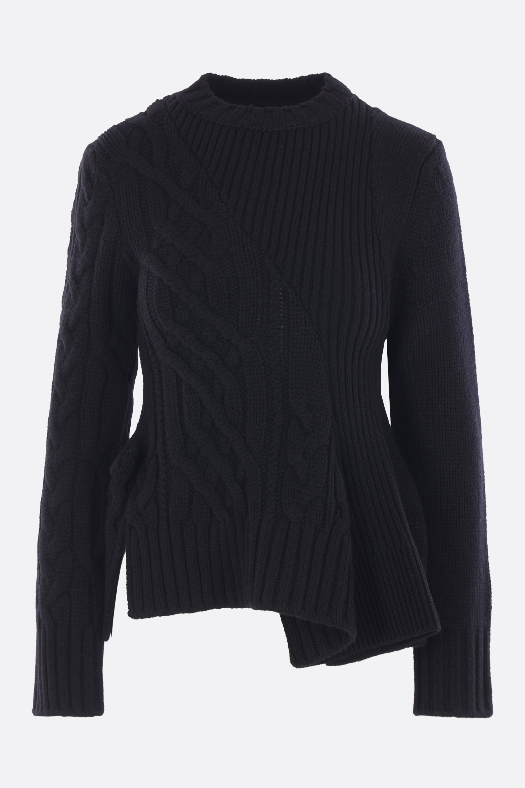 asymmetric sweater in wool blend