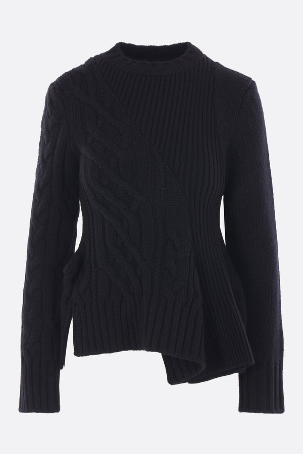 asymmetric sweater in wool blend