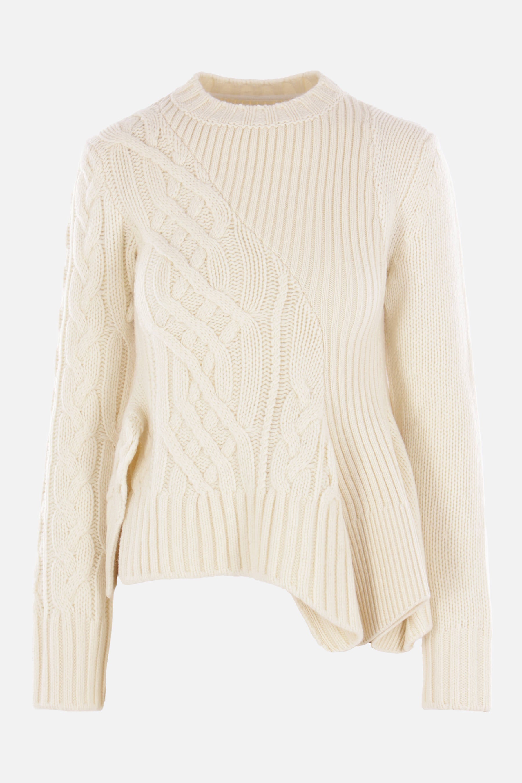 asymmetric sweater in wool blend