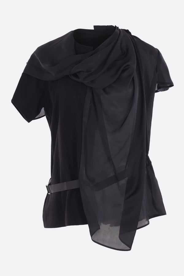 deconstructed t-shirt in jersey and satin