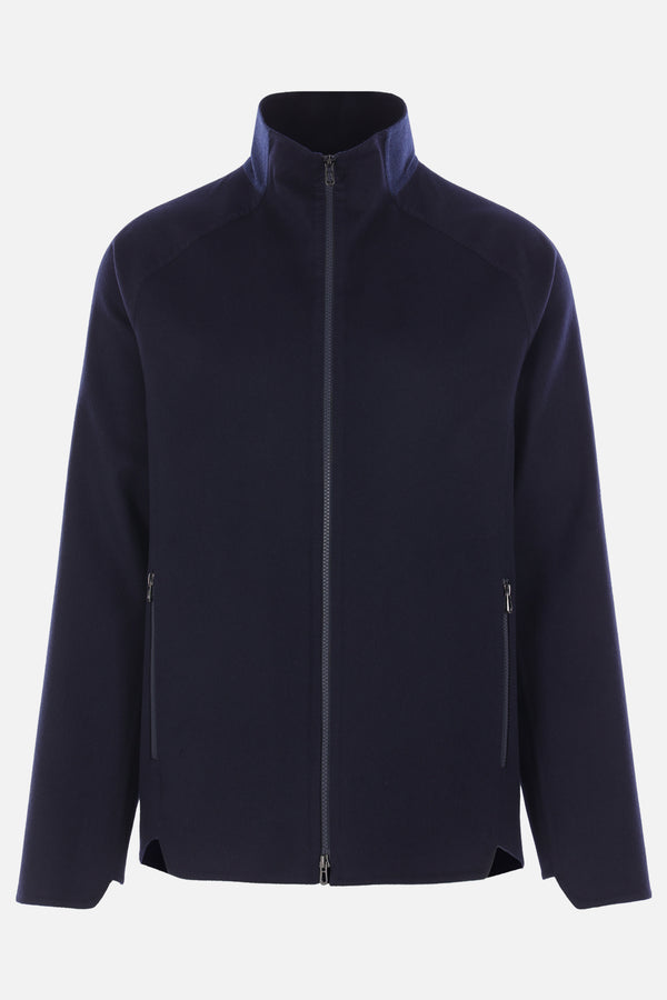 biker jacket in wool and cashmere