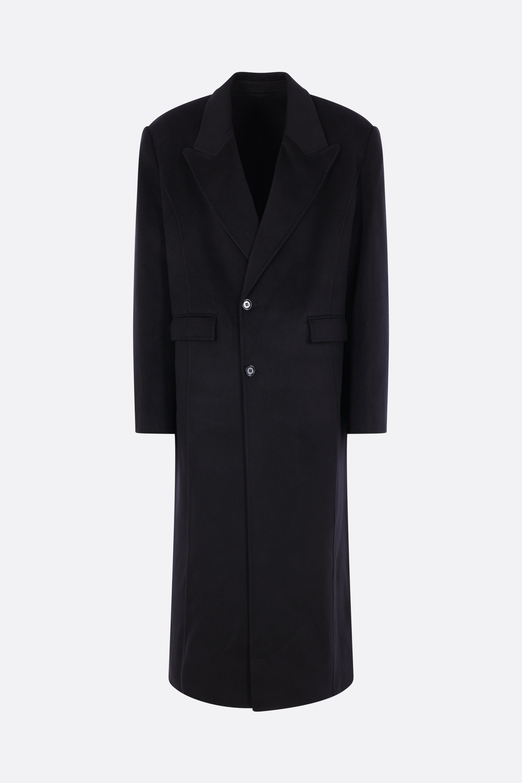 Tetsu single-breasted coat in wool and cashmere