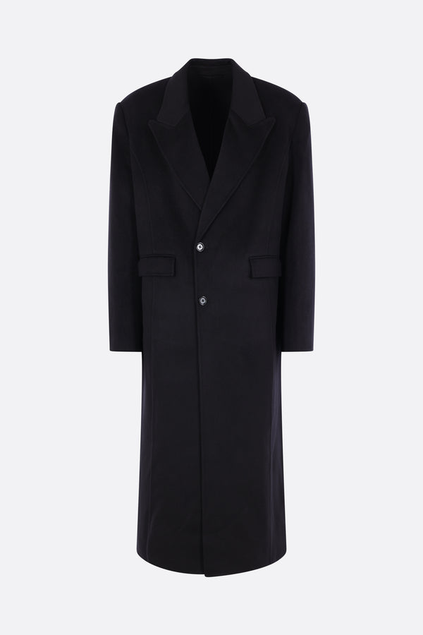 Tetsu single-breasted coat in wool and cashmere
