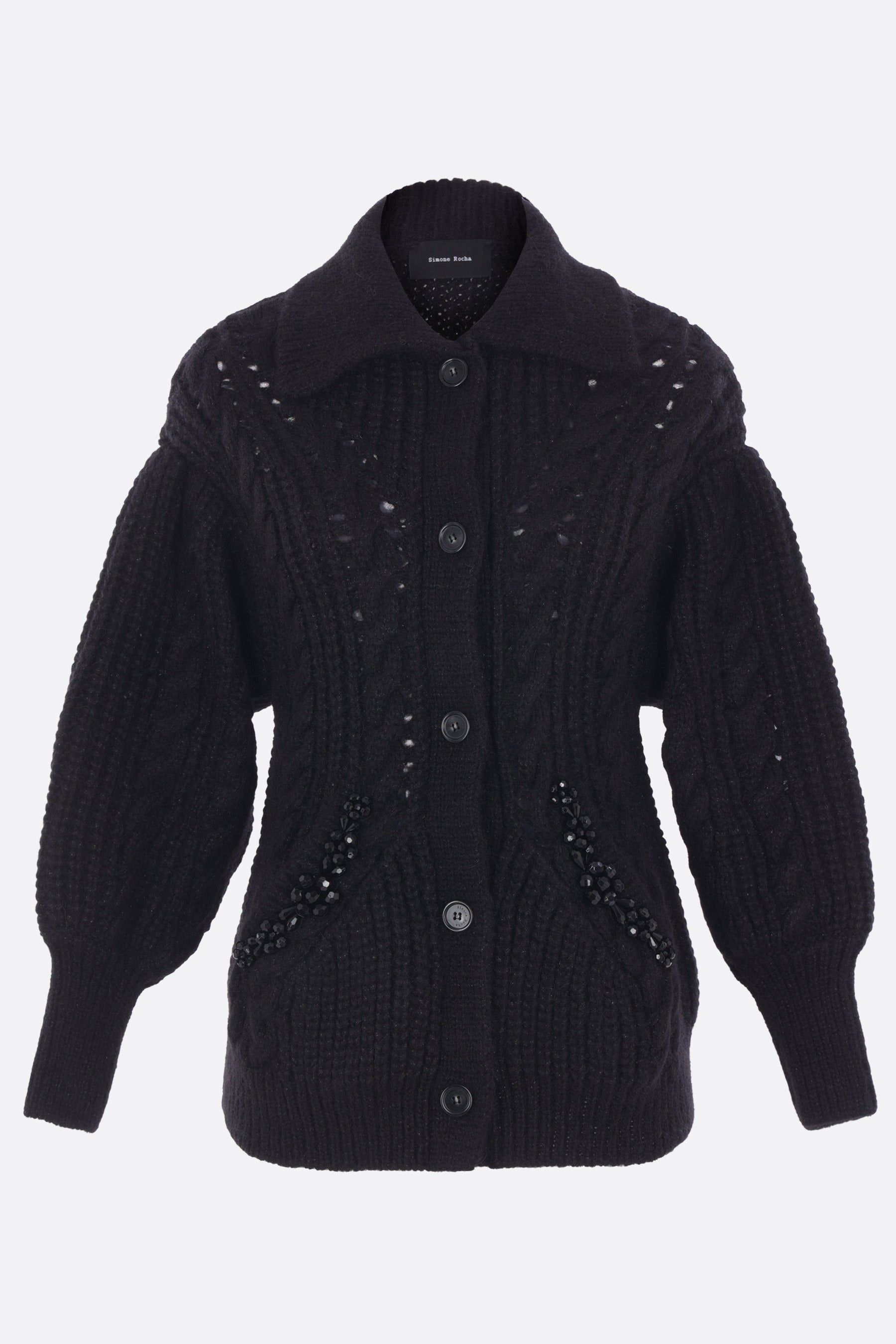 sculpted chunky knit cardigan