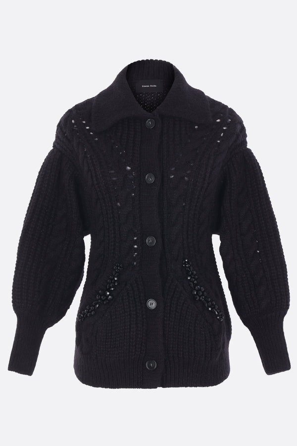 sculpted chunky knit cardigan