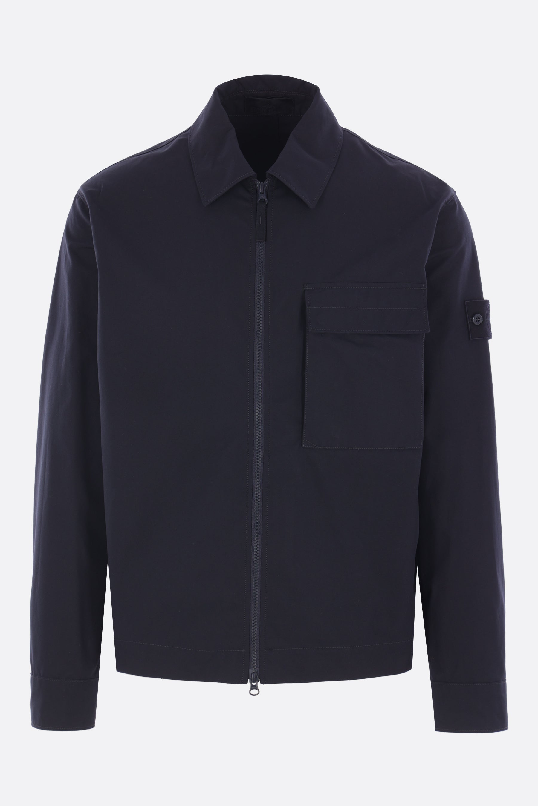 full-zip overshirt in cotton