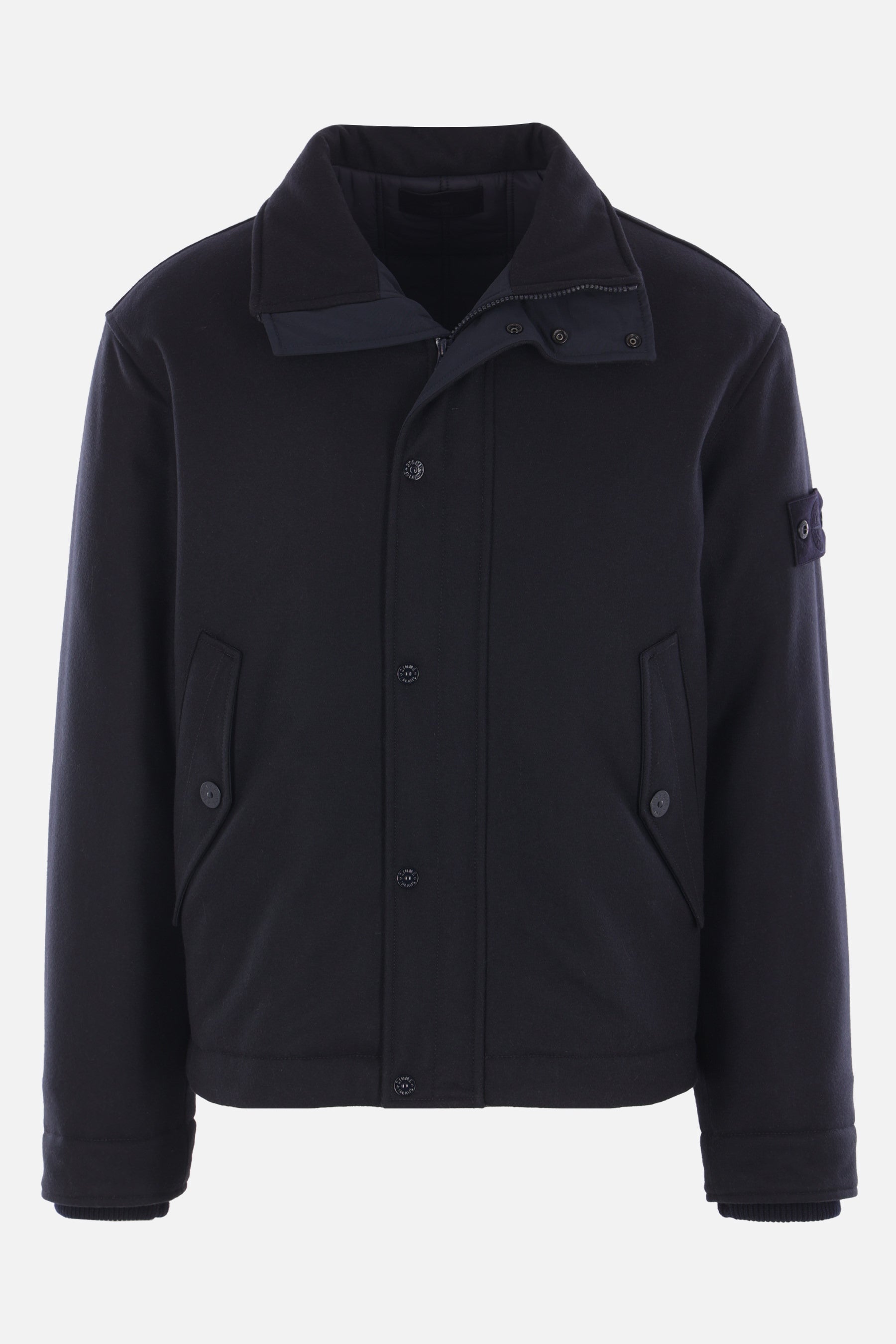 Ghost padded jacket in wool nylon flannel