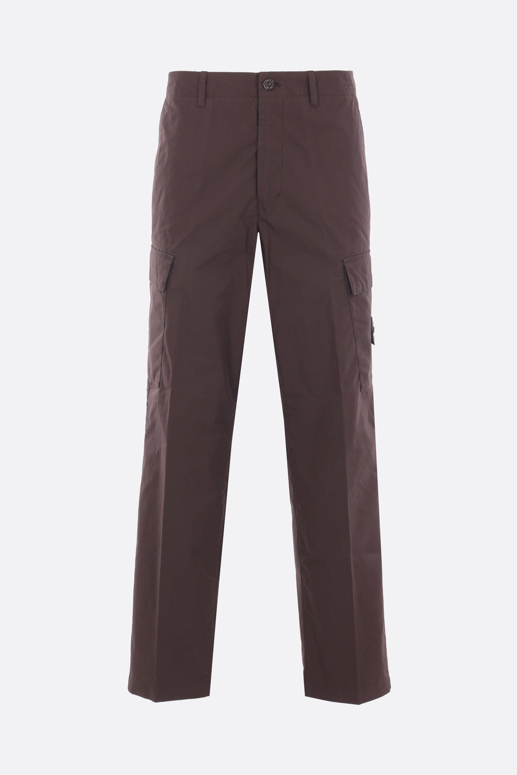 cotton cargo trousers with logo badge