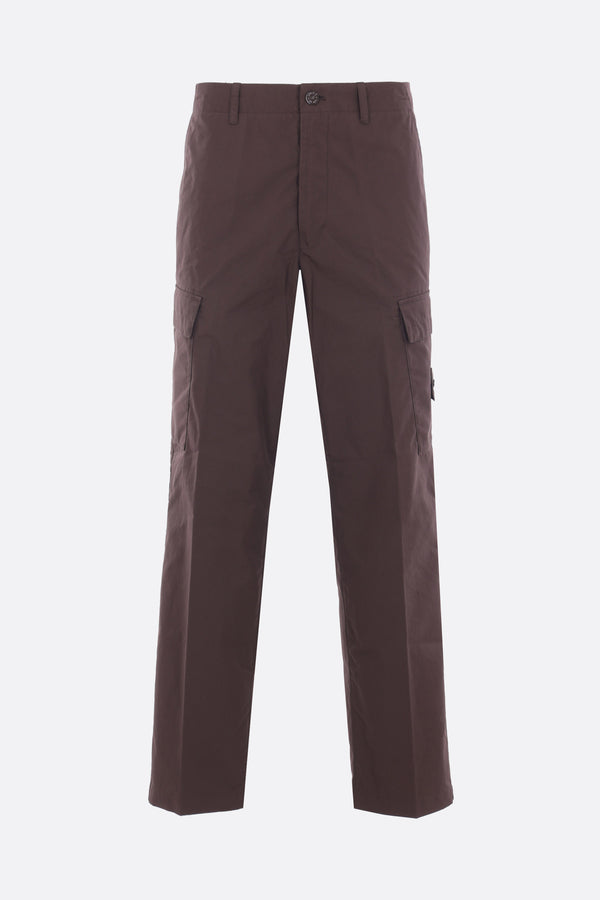 cotton cargo trousers with logo badge