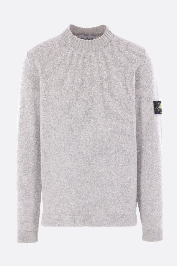 wool blend sweater with logo badge