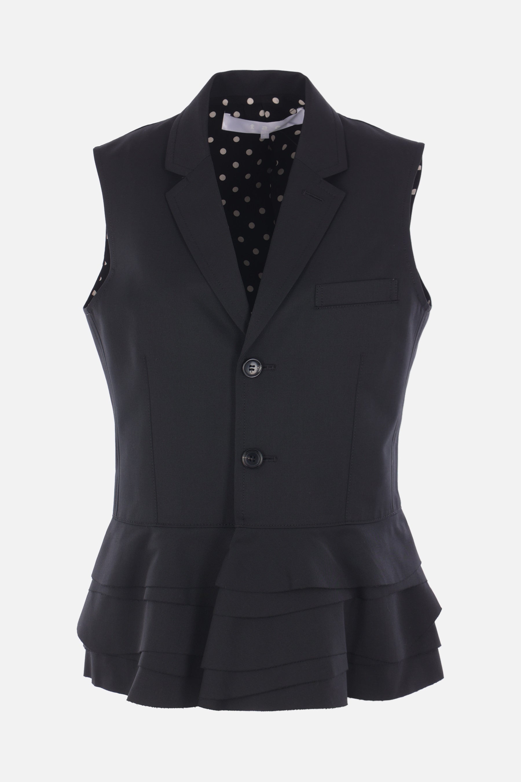 single-breasted vest in wool blend
