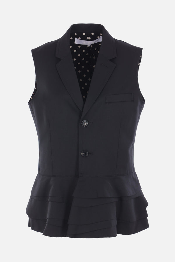 single-breasted vest in wool blend