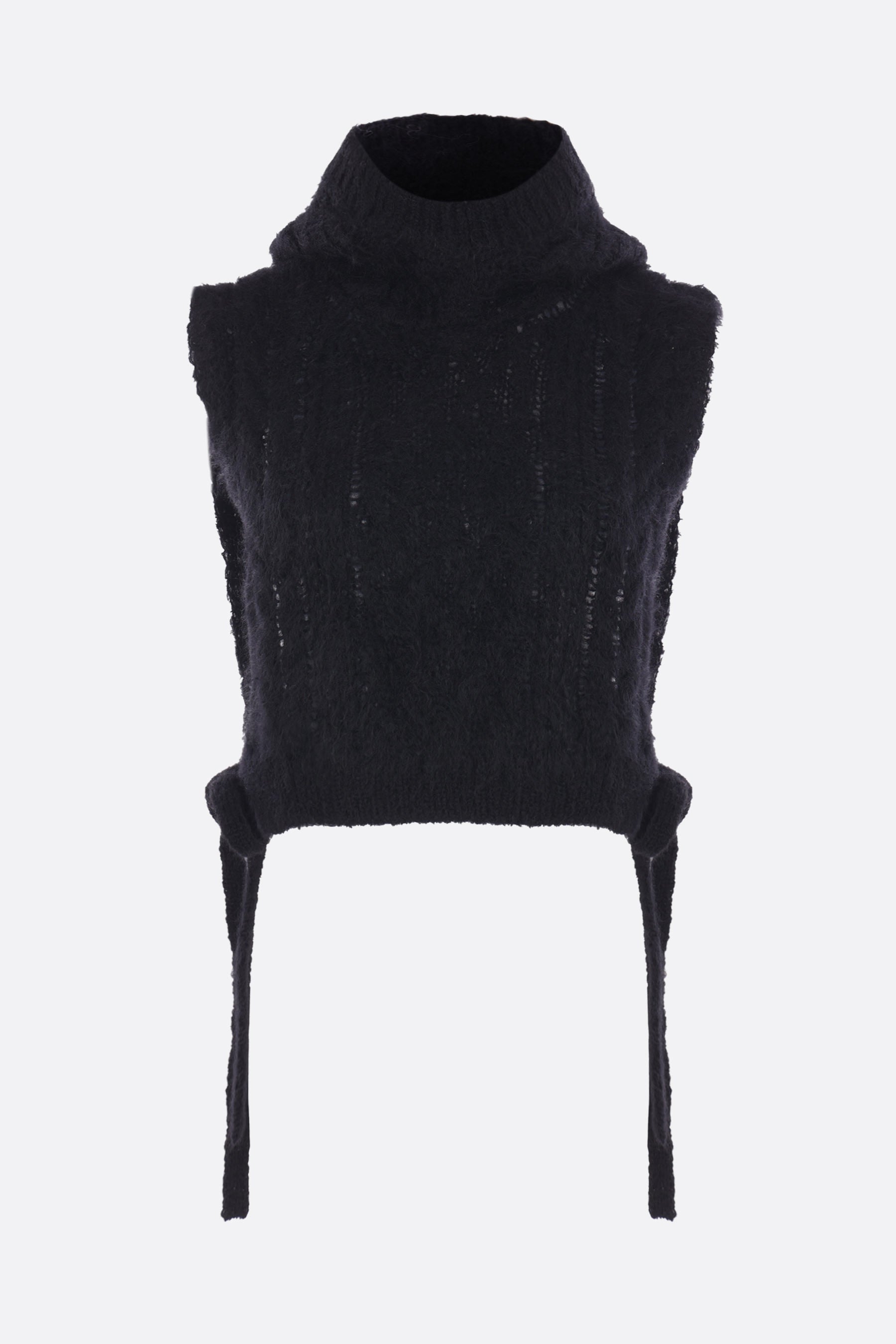 mohair and wool hooded vest