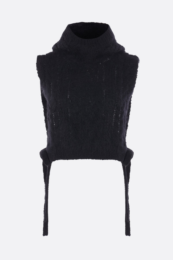 mohair and wool hooded vest