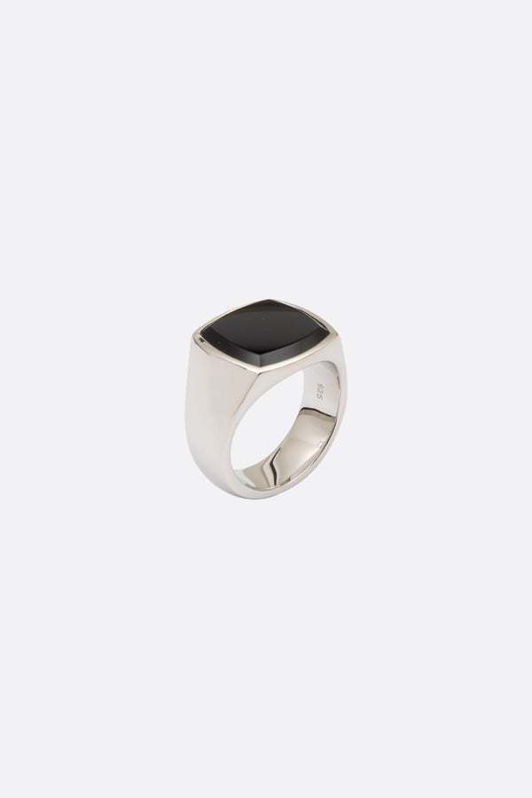 Cushion Black Onyx signet ring