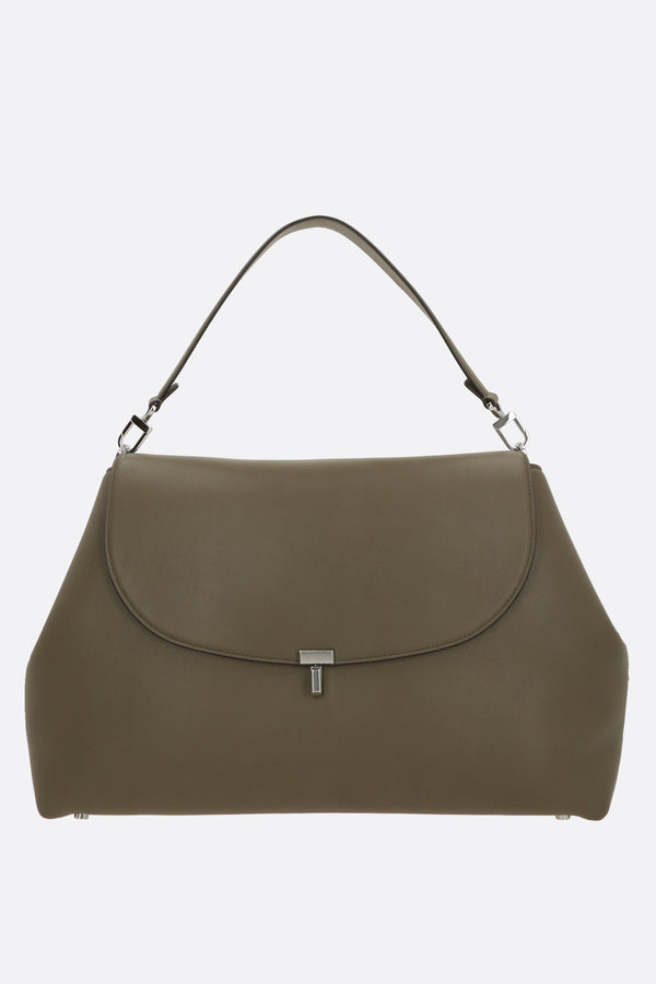 T-lock shoulder bag in smooth leather