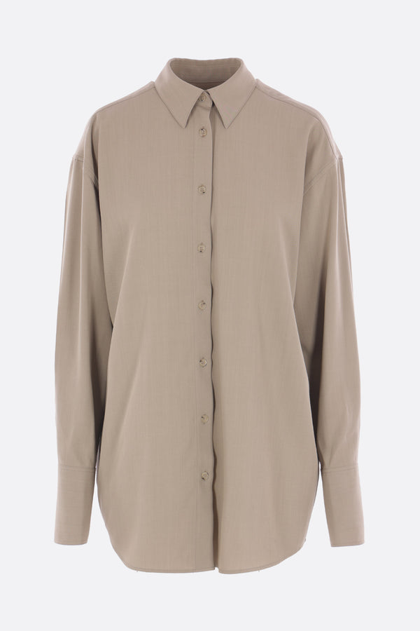 oversized shirt in viscose and wool