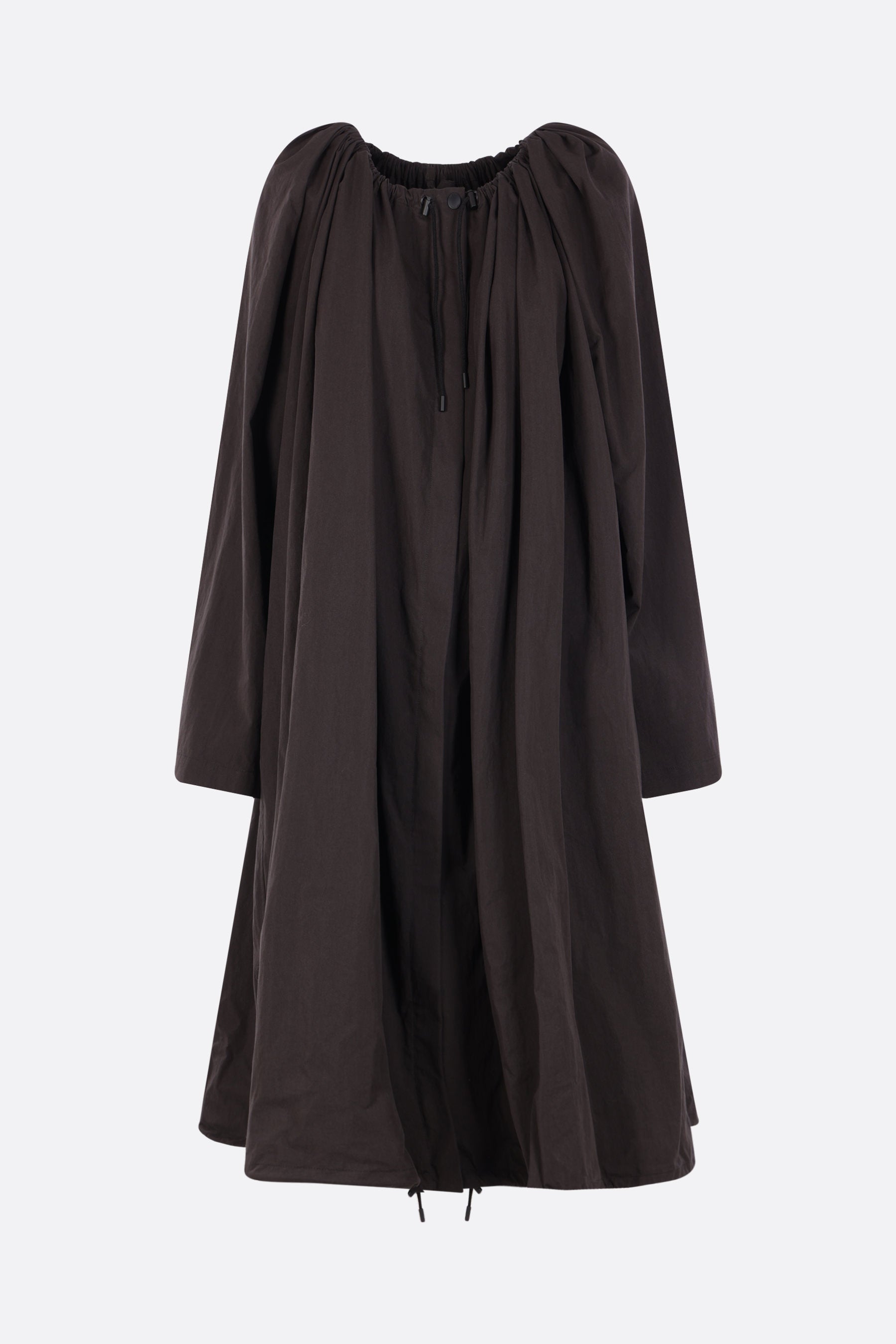 gathered parachute coat in technical cotton