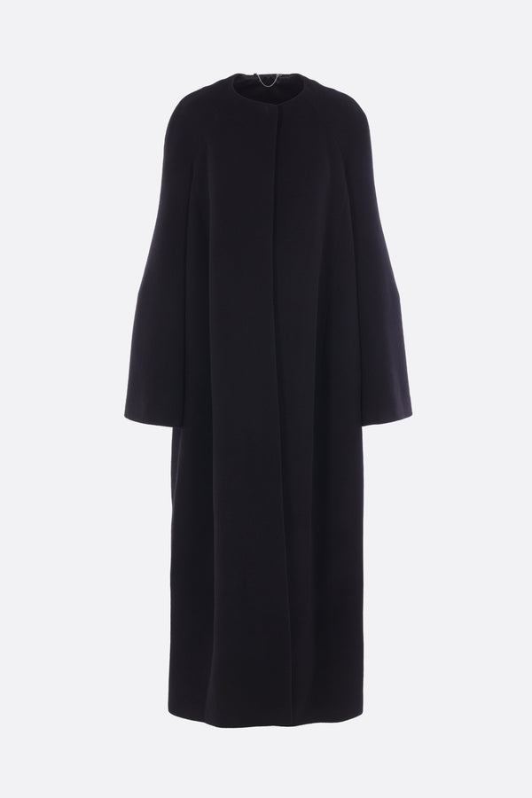 bell-sleeve coat in wool blend