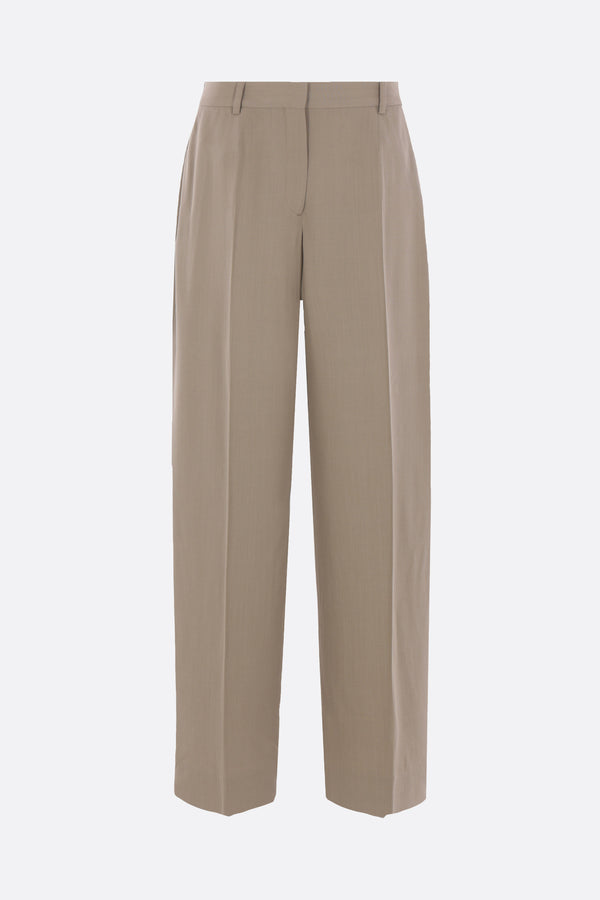wide-leg trousers in wool blend