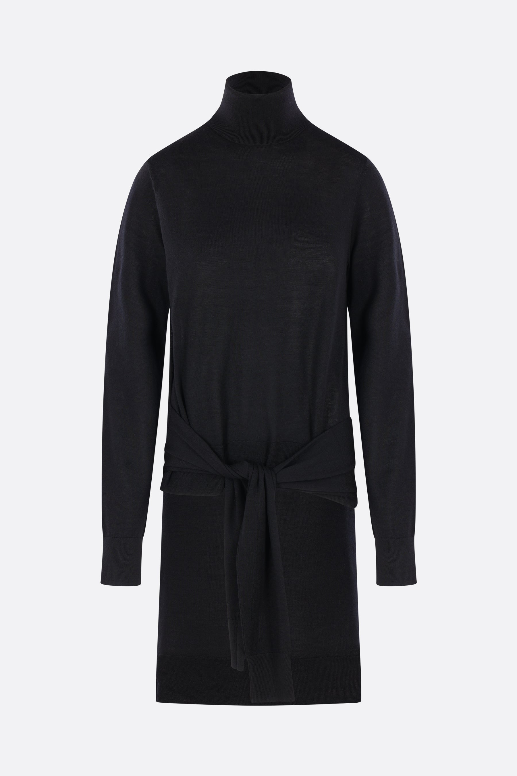 double-sleeve turtleneck in wool and silk
