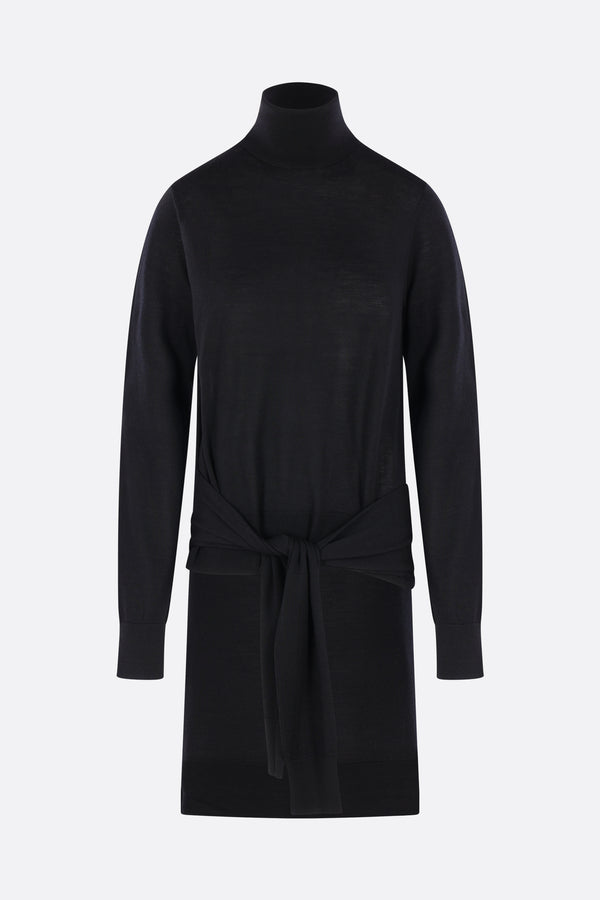 double-sleeve turtleneck in wool and silk