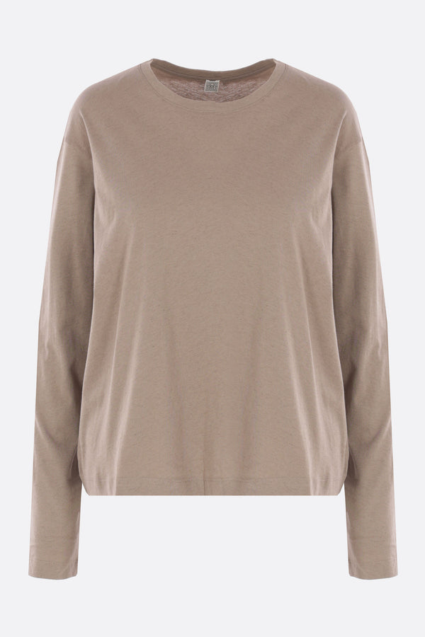 long-sleeve t-shirt in cotton and cashmere