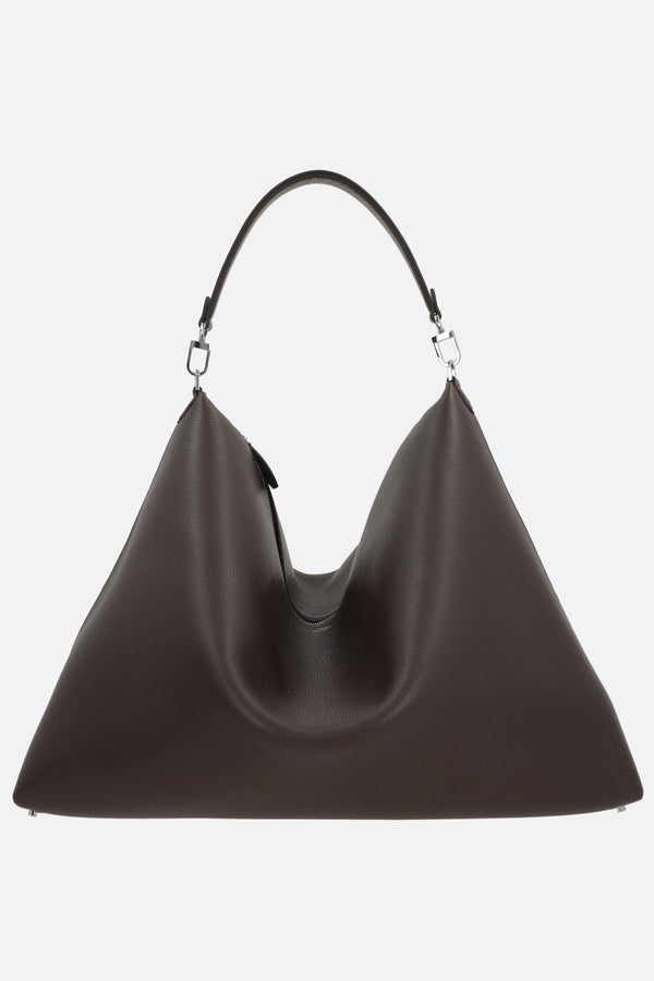 Bevel hobo bag in grainy leather