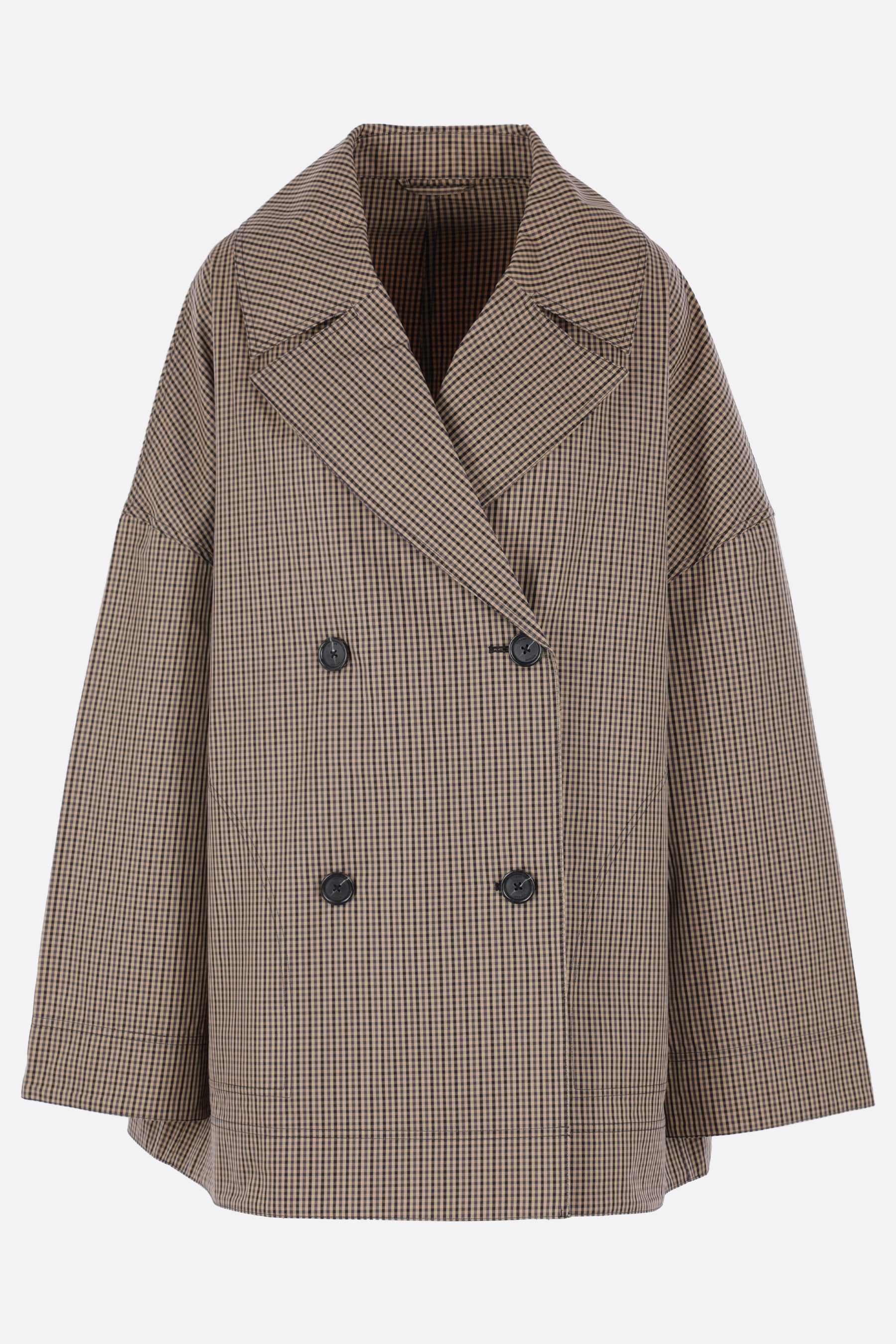 oversized trench in checked cotton