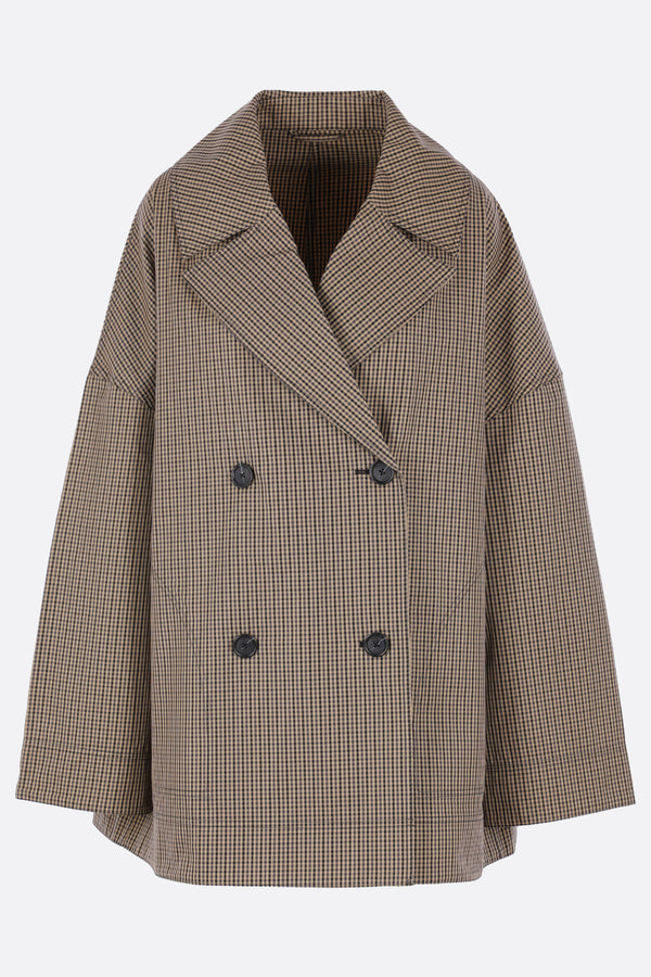 oversized trench in checked cotton