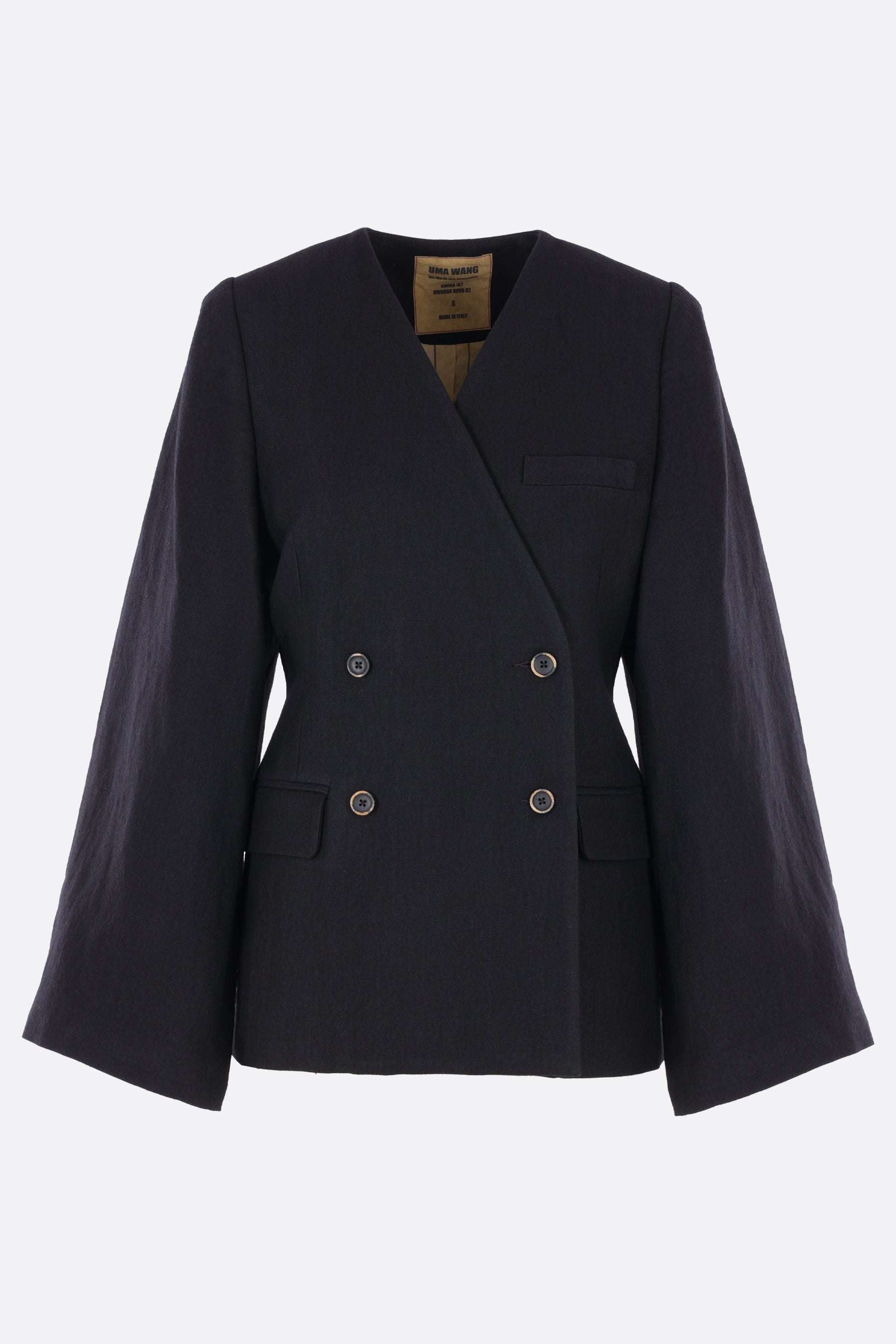 Kiowa double-breasted jacket in linen and wool