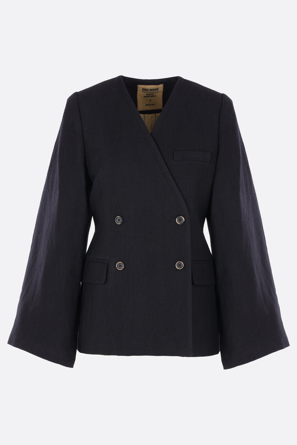 Kiowa double-breasted jacket in linen and wool