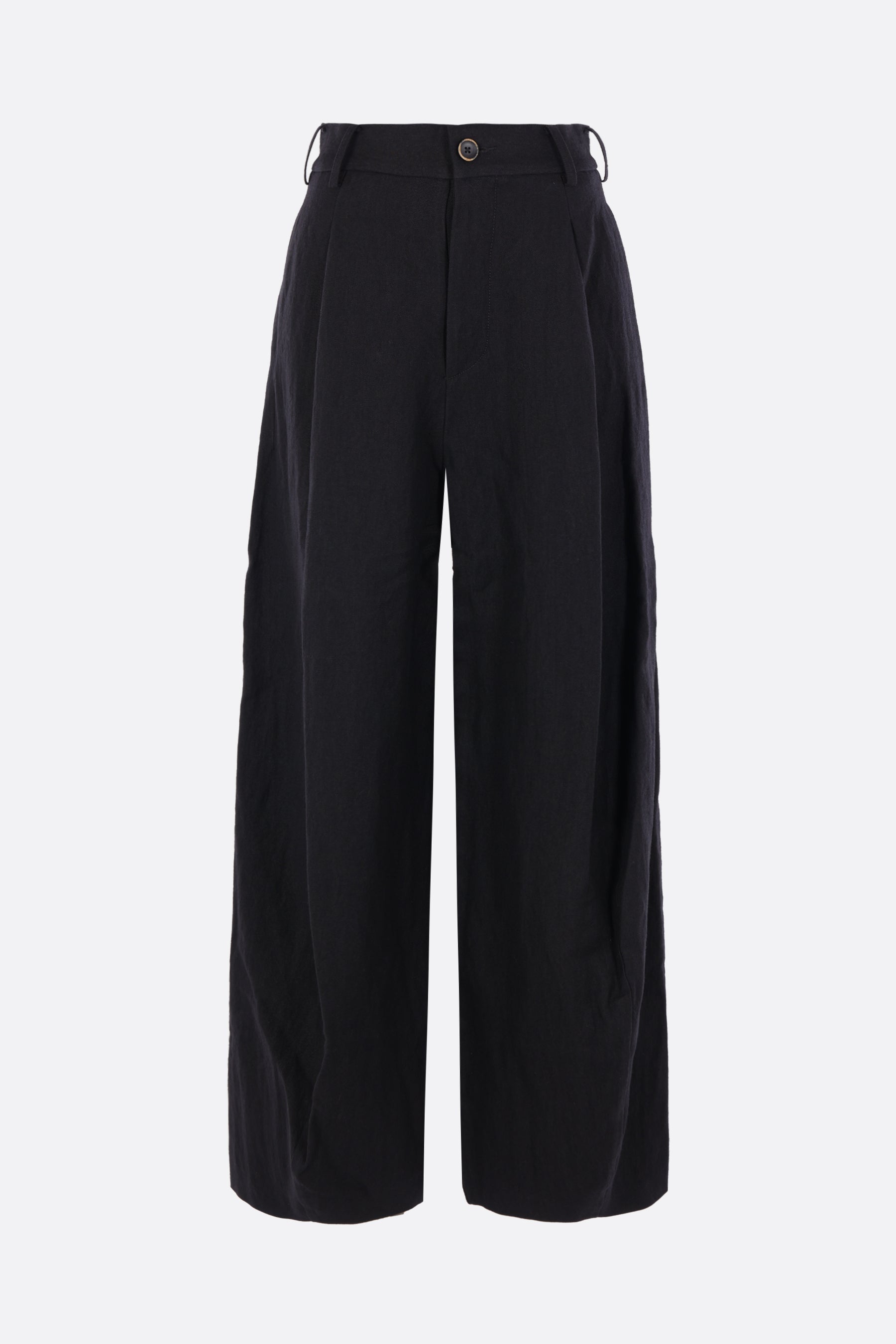 Paw carrot-fit trousers in linen and wool