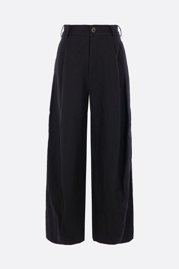 Paw carrot-fit trousers in linen and wool