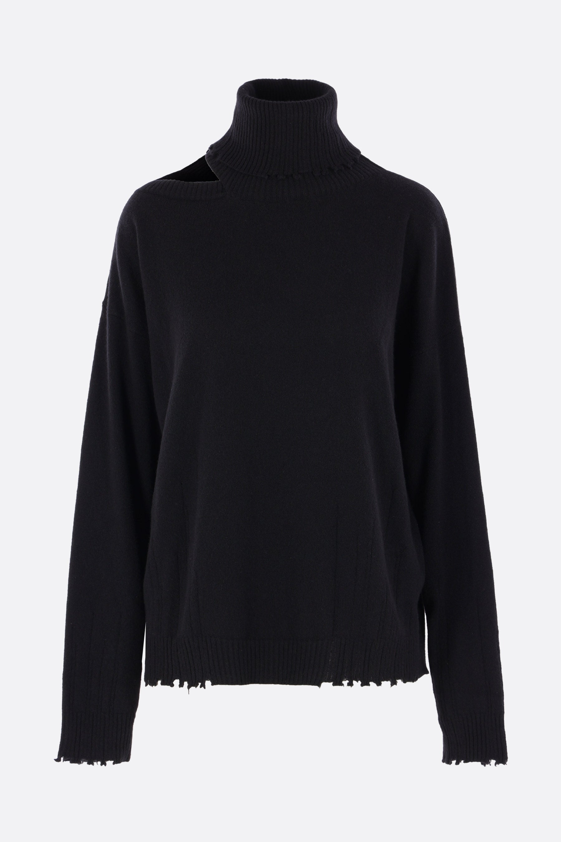 cashmere turtleneck with cut-out
