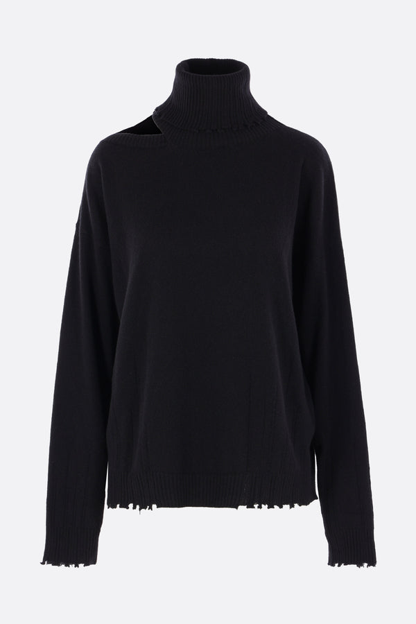 cashmere turtleneck with cut-out